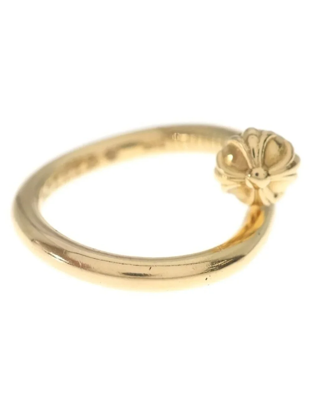 Chrome Hearts 22k Nail Crsball Cross Ball Gold Ring